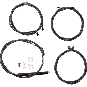 LA CHOPPERS Handlebar Cable/Brake Line Kit 18" 20" Ape Hanger Handlebars Midnight LA8056KT19M