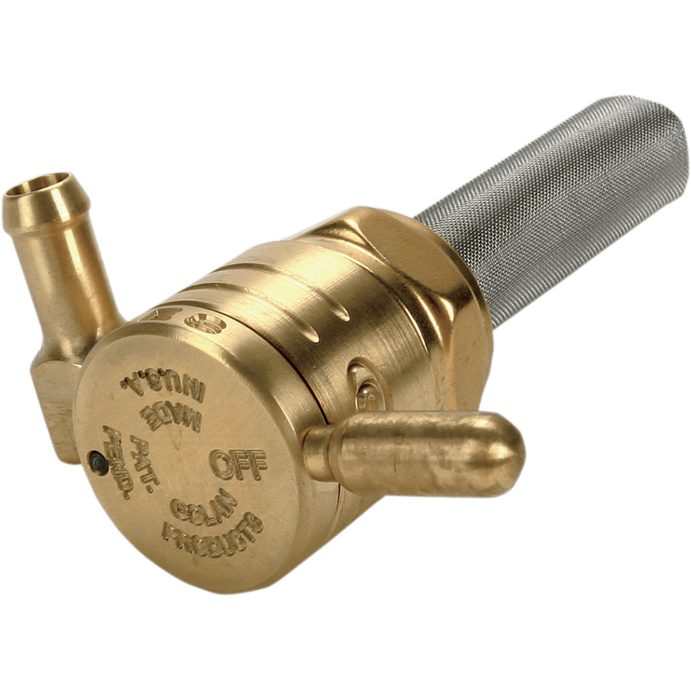 GOLAN PRODUCTS "Click-Slick" Fuel Petcock Forward Raw Brass 22mm 76312FBS