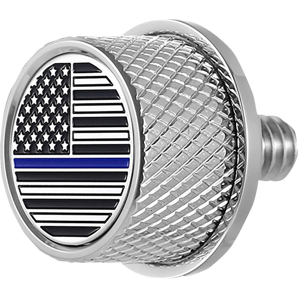 FIGURATI DESIGNS Seat Mounting Knob Stainless Steel Blue Line American Flag