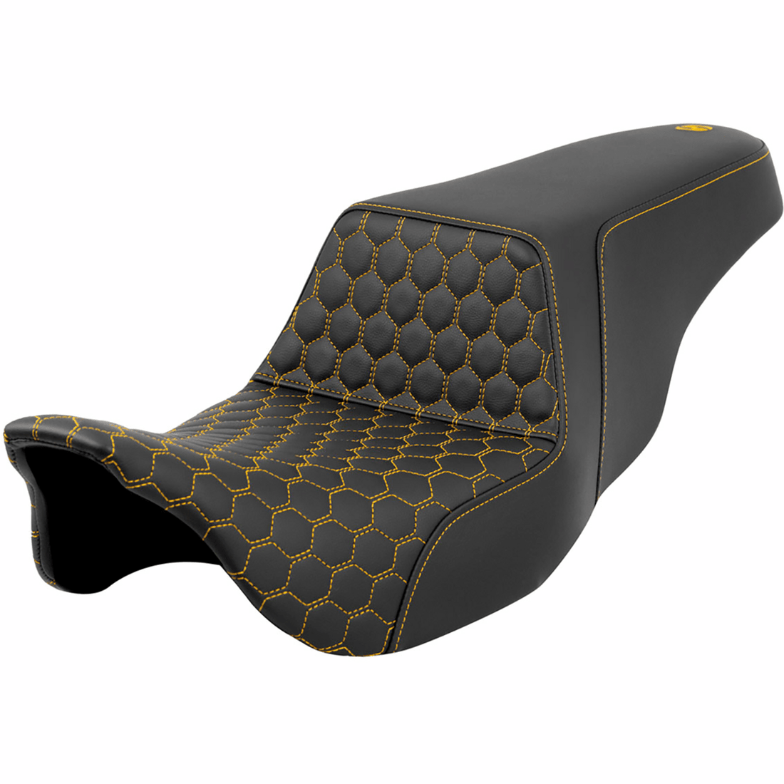 SADDLEMEN Step-Up Seat Honeycomb Gold Stitching FL '08-'23 A80807B177GOL