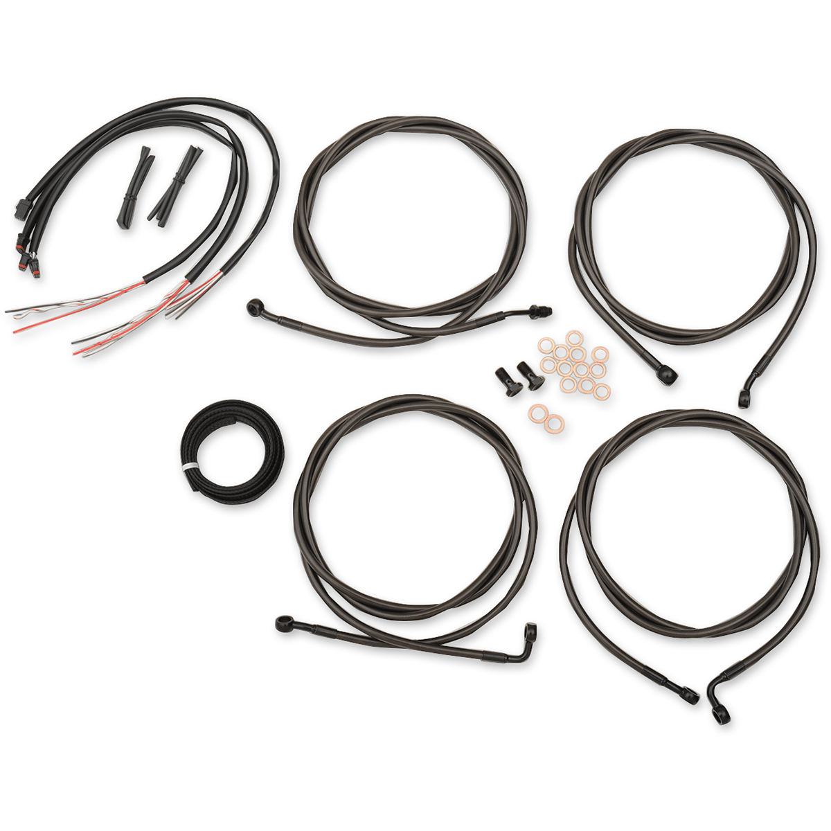 LA CHOPPERS Handlebar Cable/Brake Line Kit Complete Mini Handlebars Midnight