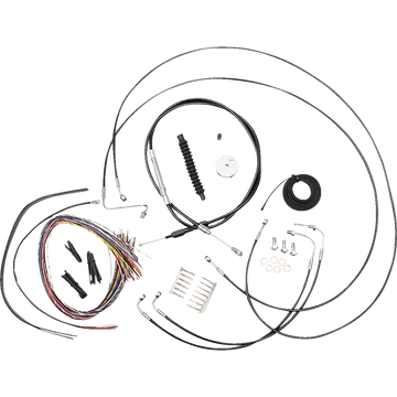 LA CHOPPERS Handlebar Cable/Brake Line Kit Quick Connect Complete Mini Handlebars Black LA8157KT208B