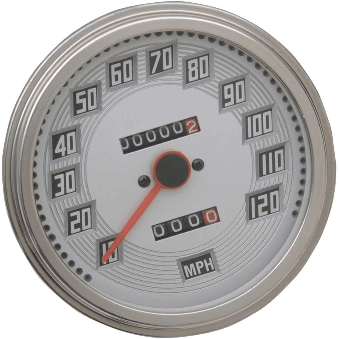 DRAG SPECIALTIES 5" MPH FL-Style 2:1 Speedometer with Tach Billet Look White Face