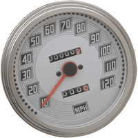 DRAG SPECIALTIES 5" MPH FL-Style 2:1 Speedometer with Tach Billet Look White Face