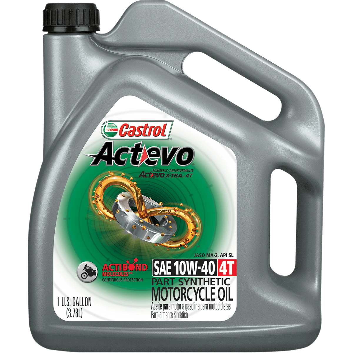 CASTROL Act Evo® Semi-Synthetic 4T Engine Oil 10W-40 1 U.S. gal. 15D7D4