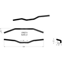 KHROME WERKS Handlebar Low Bend Black 300905