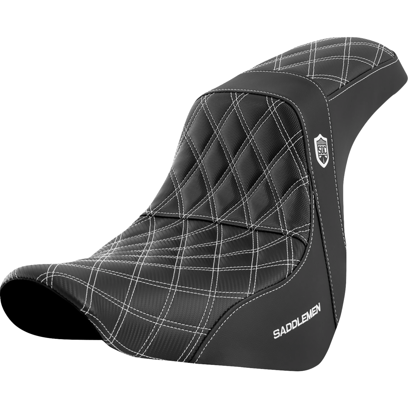 SADDLEMEN Pro Series SDC Performance Seat without Backrest White Stitch FL/FX '18-'20 SC81829WHI