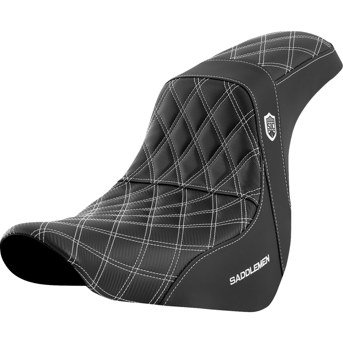 SADDLEMEN Pro Series SDC Performance Seat without Backrest White Stitch FL/FX '18-'20 SC81829WHI