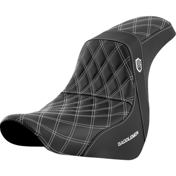 SADDLEMEN Pro Series SDC Performance Seat without Backrest White Stitch FL/FX '18-'20 SC81829WHI