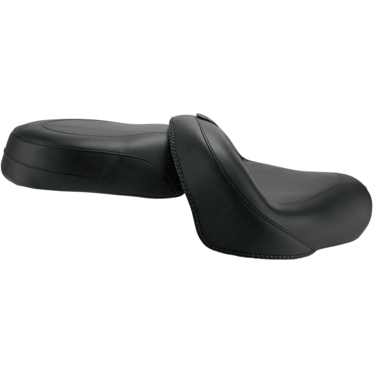 MUSTANG Seat Vintage Wide Touring With Driver Backrest Two-Piece Smooth Black VStar 950 79571