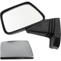 PARTS UNLIMITED Mirror Side View Rectangle Left Black