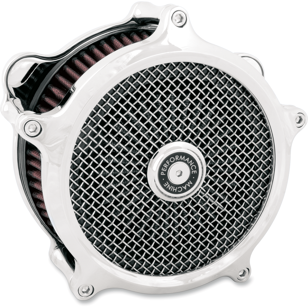 PERFORMANCE MACHINE PM Super Gas Air Cleaner Kit Chrome 02062150CH