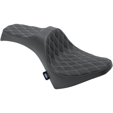 DRAG SPECIALTIES Predator III Seat Double Diamond Silver Stitching '15-'22 Scout