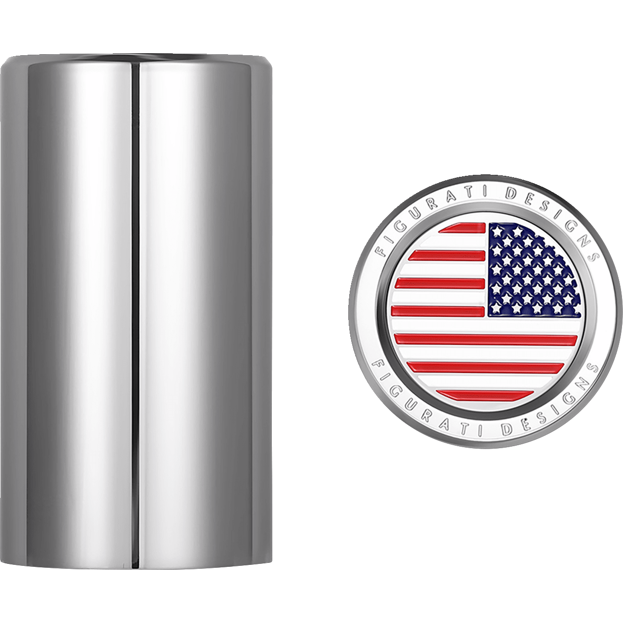 FIGURATI DESIGNS Docking Hardware Covers American Flag Long Stainless Steel FD20DC2545SS