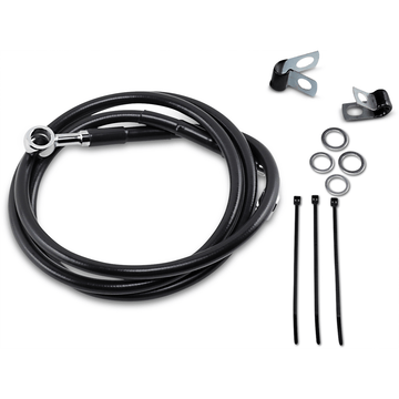 DRAG SPECIALTIES Brake Line Front Black +4"