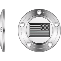 FIGURATI DESIGNS Timing Cover 5 Hole Green Line American Flag Stainless Steel FD72TC5HSS