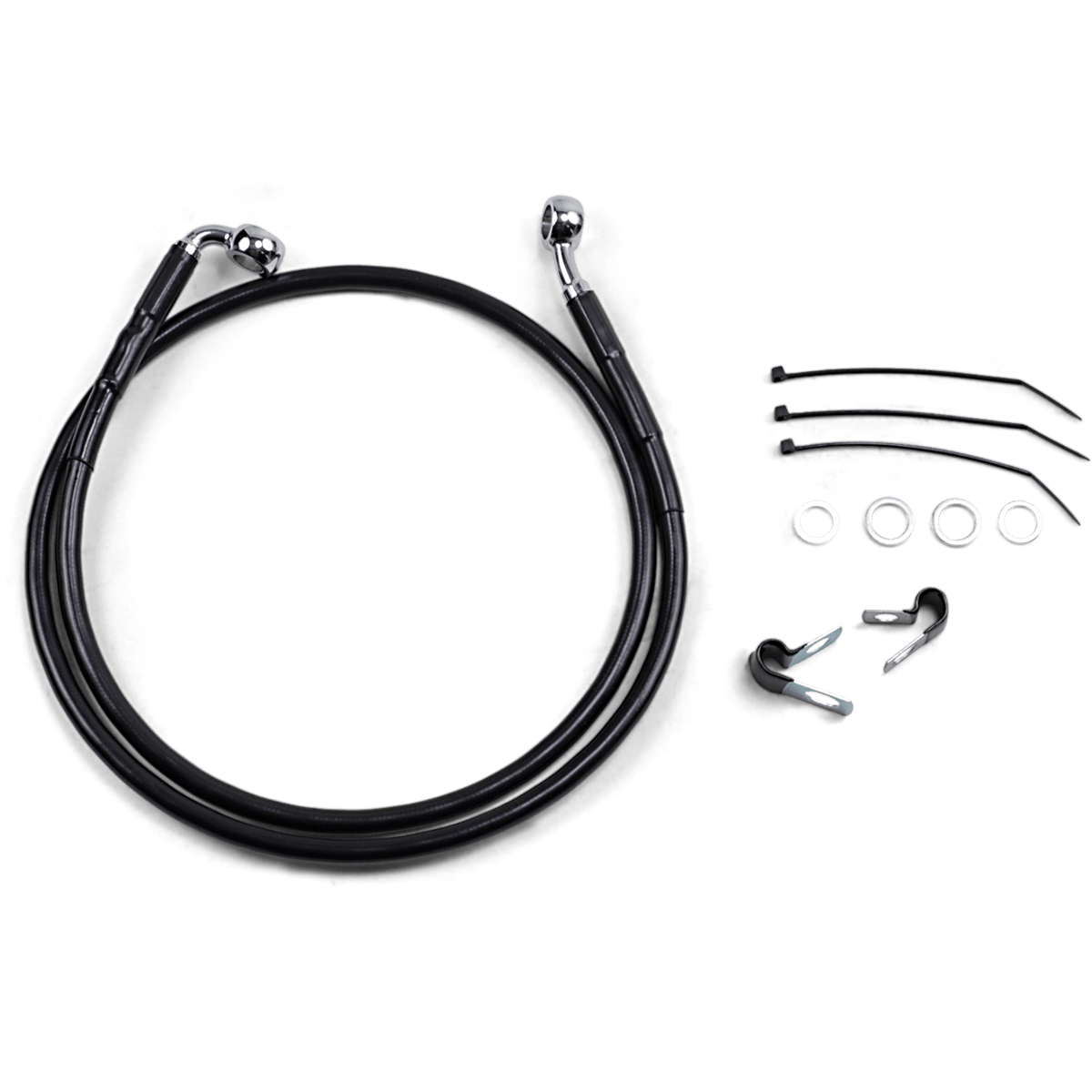 DRAG SPECIALTIES Brake Line Front Black +4" FXD '00-'05