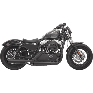 BASSANI XHAUST Firepower Series Slip-On Mufflers Black Fluted Sportster 1X27TB