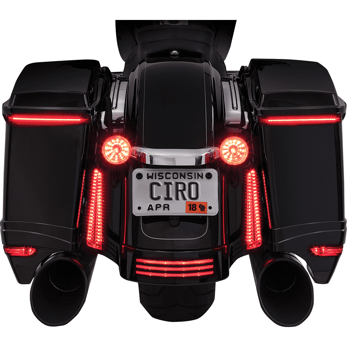 CIRO Bag Light Blades Red Turn Signals 40038