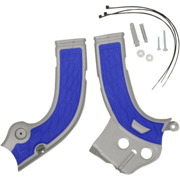 ACERBIS X-Grip Frame Guards Silver/Blue YZ 250F/450F