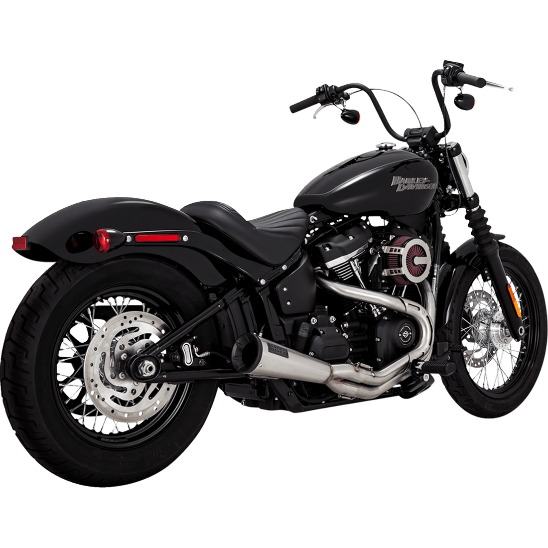 VANCE & HINES 2-into-1 Upsweep Exhaust System Brushed Stainless Steel 27323