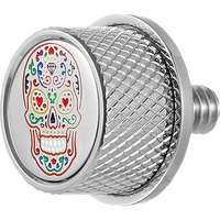 FIGURATI DESIGNS Seat Mounting Knob Stainless Steel Sugar Skull