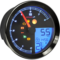 KOSO NORTH AMERICA Multi-Function Speedometer/Tachometer HD-04 Black BA051211