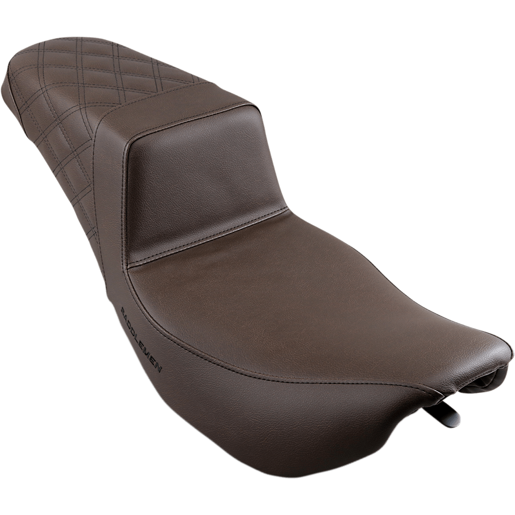 SADDLEMEN Step-Up Seat Rear Lattice Stitch Brown 89706173BR