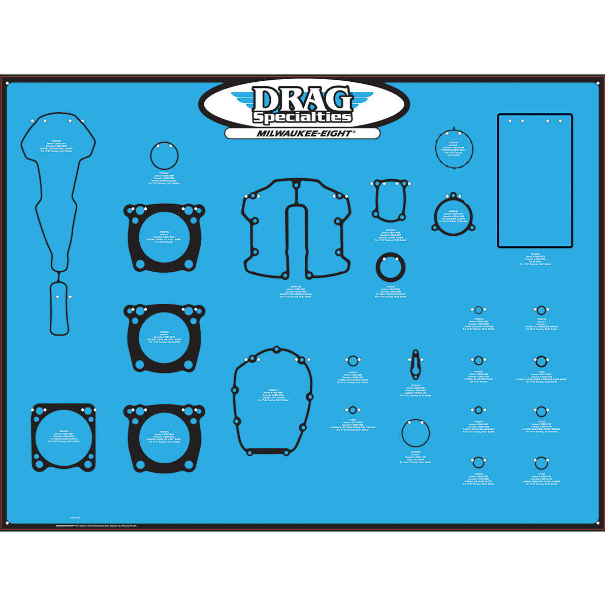 DRAG SPECIALTIES Gasket Display Board M8