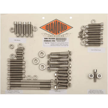 DIAMOND ENGINEERING Fastener Kit Engine/Rocker Box OEM Softail DE6518H