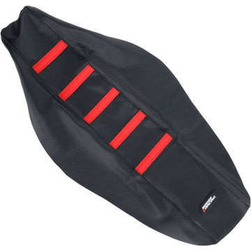 MOOSE RACING Ribbed Seat Cover Black Cover/Red Ribs Honda