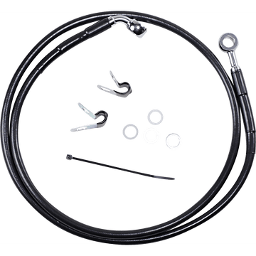 DRAG SPECIALTIES Brake Line Front Black +8" '04-'10 XL