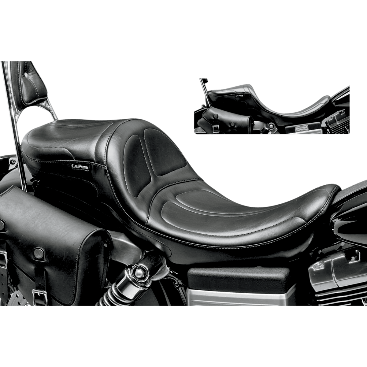 LE PERA Maverick Daddy Long Legs Seat Black Stitched FXD/FLD '06-'17 LK970DL