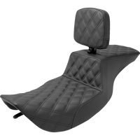 SADDLEMEN Tour Step-Up Seat Rider Backrest Full Lattice Stitch FLHR/FLHX '97-'07 89706195BR