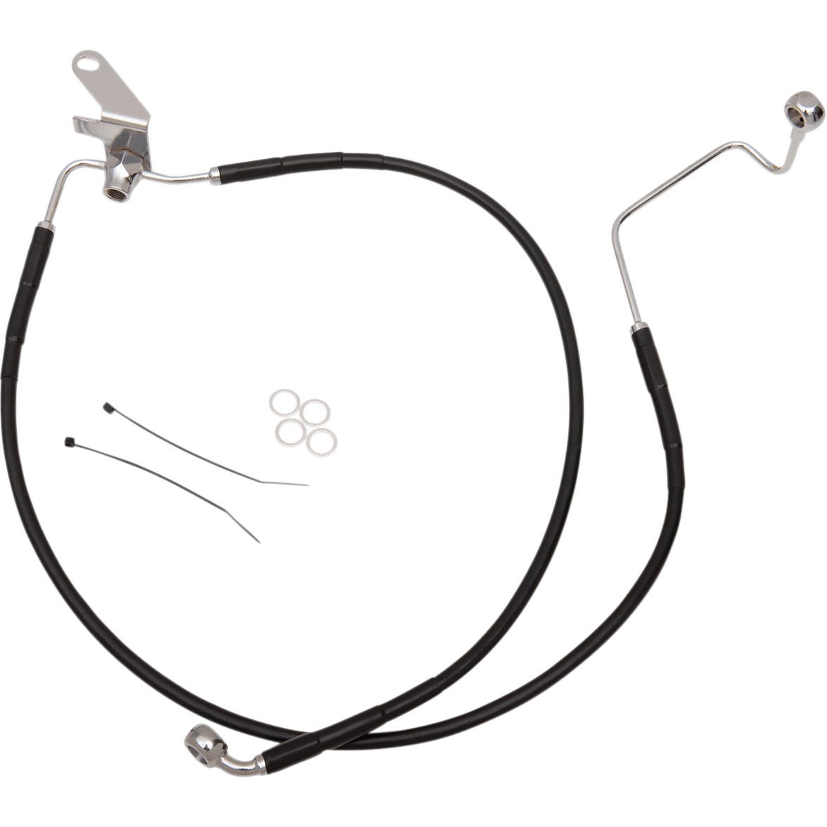 DRAG SPECIALTIES Brake Line Front Black +2" Softail '04-'06