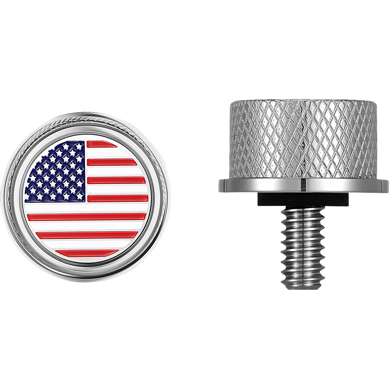 FIGURATI DESIGNS Seat Mounting Knob Stainless Steel American Flag