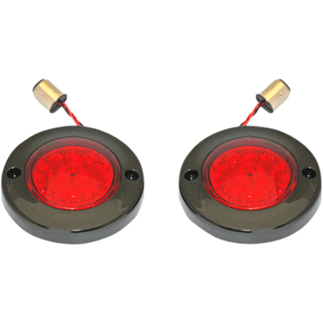 CUSTOM DYNAMICS LED Flat Turn Signals 1156 Black Red Lens PBFBR1156BR