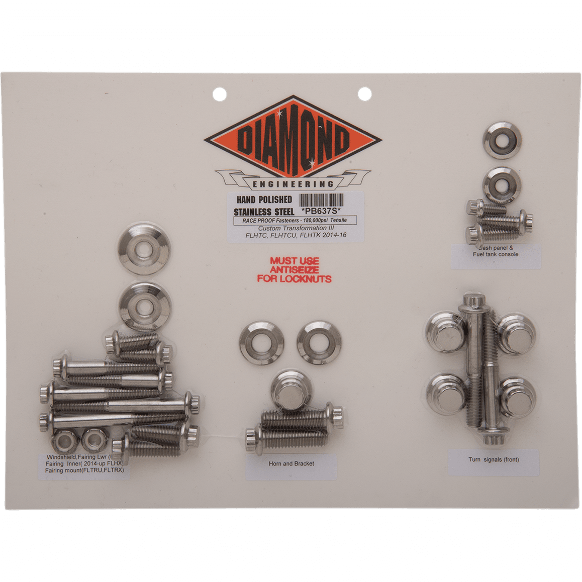 DIAMOND ENGINEERING Bolt Kit Transformation 12-Point FLHT PB637S