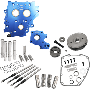 S&S CYCLE Cam Chest Kit without Cams Gear Drive Oil Cooled Chrome Pushrods Twin Cam 3101269