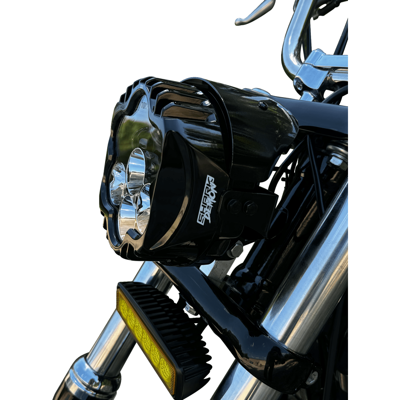 CUSTOM DYNAMICS LED Headlight Shark Demon™ Pedestal Mount