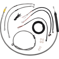 LA CHOPPERS Handlebar Cable/Brake Line Kit Quick Connect Complete 12" 14" Handlebars Stainless LA8157KT213