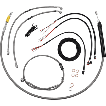 LA CHOPPERS Handlebar Cable/Brake Line Kit Quick Connect Complete 12" 14" Handlebars Stainless LA8157KT213