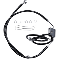 DRAG SPECIALTIES Brake Line Front Black +6" FXDF '12-'17