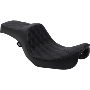 DRAG SPECIALTIES Predator III Seat Double Diamond Black Stitching FXD/FLD '06-'17