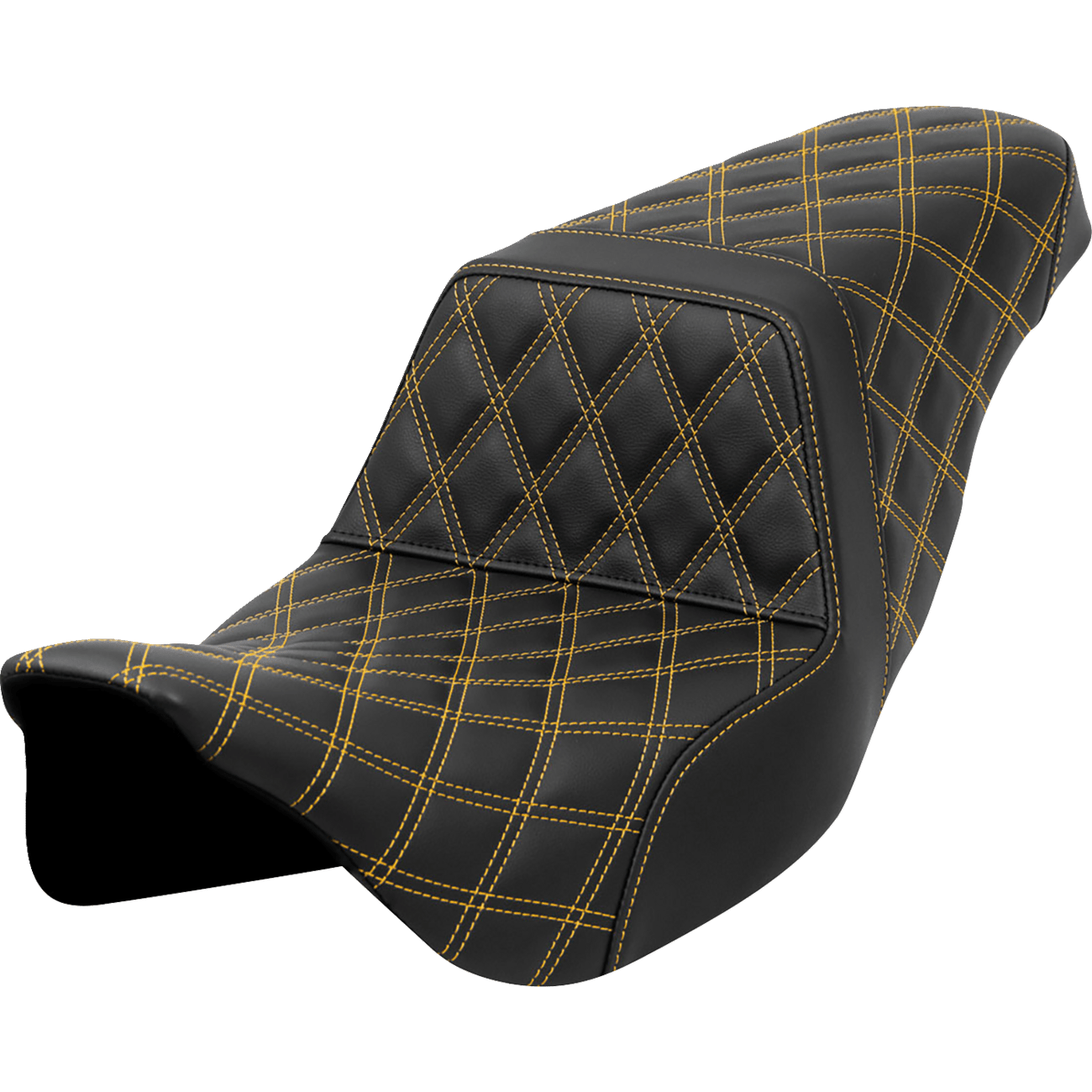 SADDLEMEN Step-Up Seat Lattice Stitch Gold Stitch FLH/FLT '08-'23 A80807B175GOL