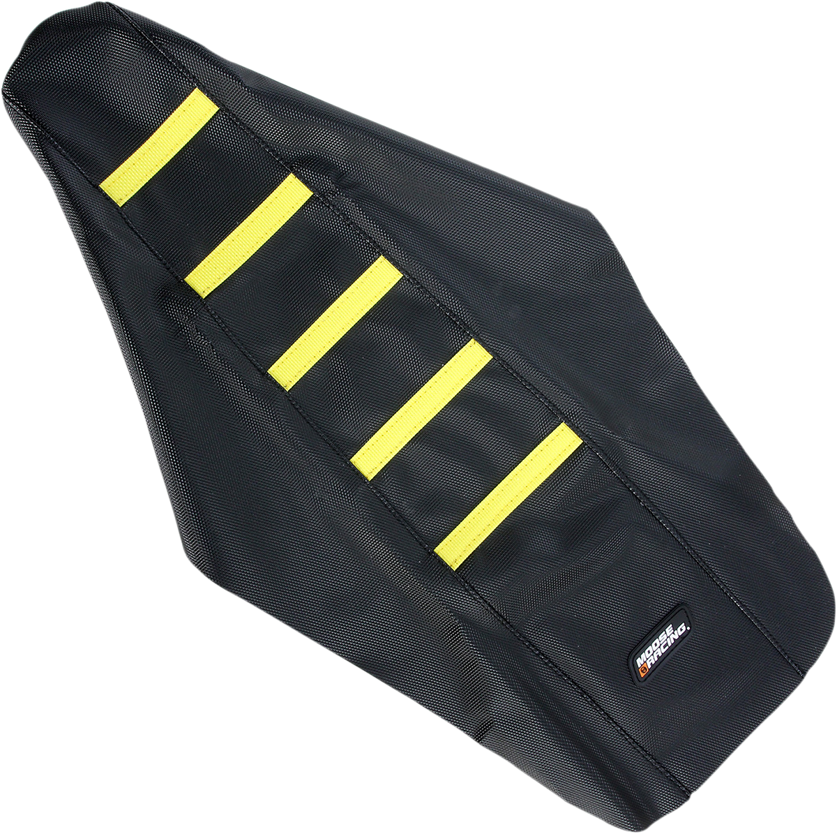 MOOSE RACING Ribbed Seat Cover Black Cover/Yellow Ribs Suzuki