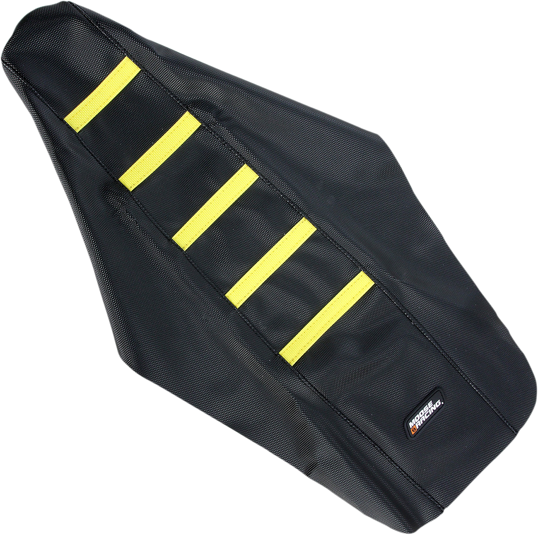 MOOSE RACING Ribbed Seat Cover Black Cover/Yellow Ribs Suzuki