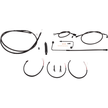 LA CHOPPERS Handlebar Cable/Brake Line Kit Complete 15" 17" Handlebars Midnight LA8151KT2B16M