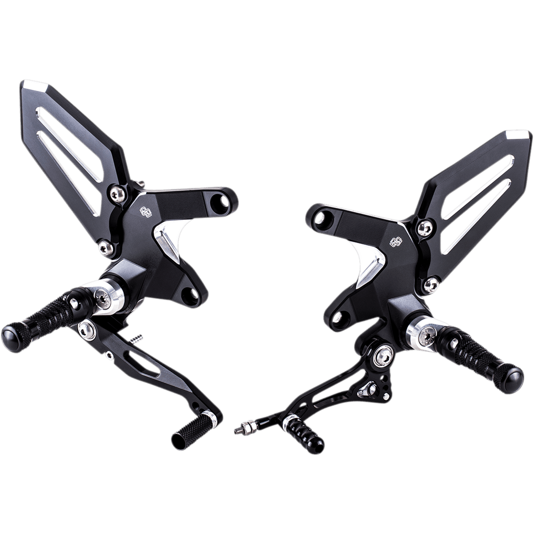 GILLES TOOLING Adjustable Rearset Black/Silver Kawasaki RCT10GTK02BS