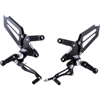 GILLES TOOLING Adjustable Rearset Black/Silver Kawasaki RCT10GTK02BS